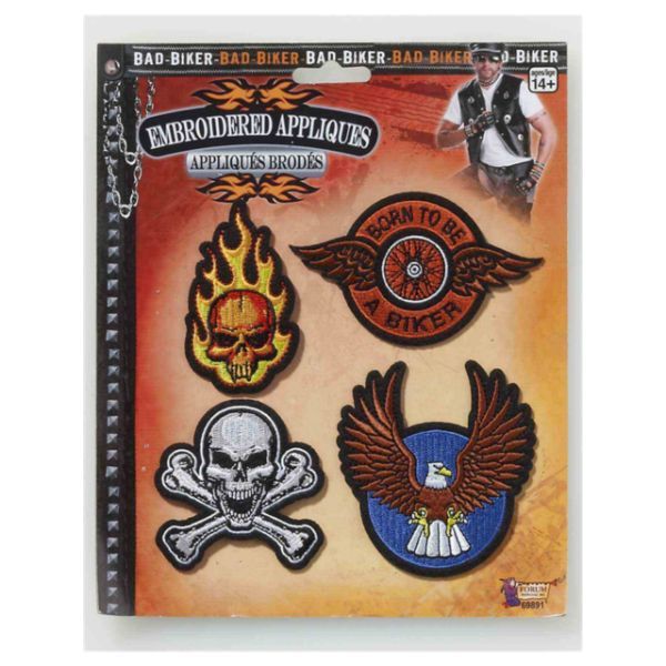 BAD BIKER APPLIQUES (4/PACK)