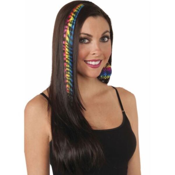 HAIR EXTENSION-RAINBOW-ZEBRA