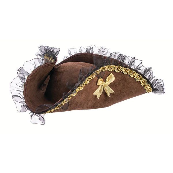 Tricorner Pirate Hat-Brn