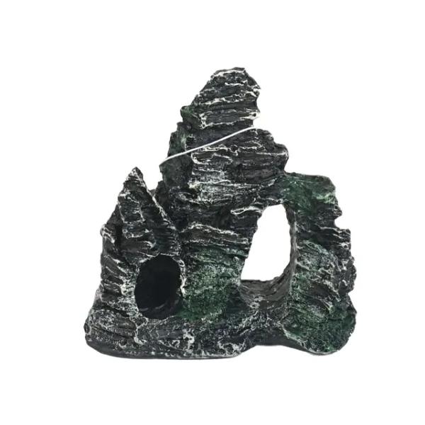 Black Rock With Tunnel Decoration - 12cm x 6cm x 11cm
