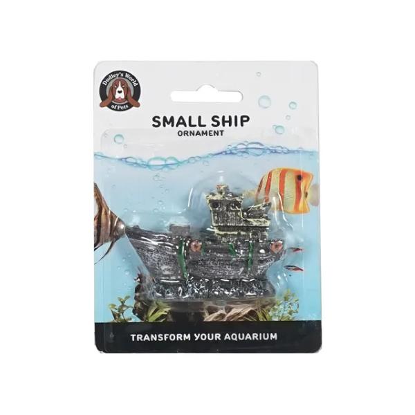 Brown Small Ship Decoration - 7.5cm x 2.4cm x 5.4cm