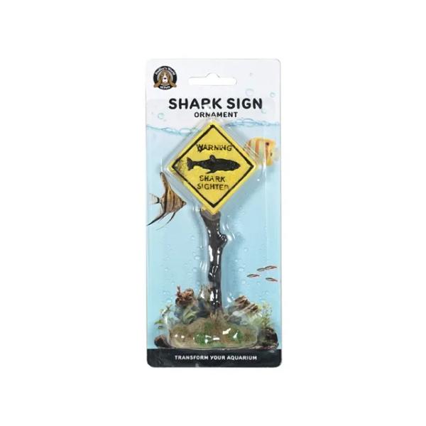 Yellow Shark Sighted Sign Decoration - 6cm x 4cm x 15cm