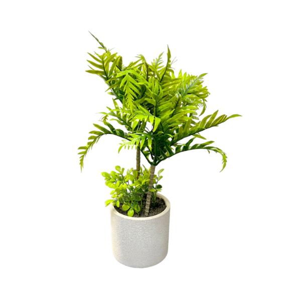 White Potted Left Plant - 40cm