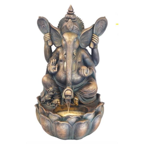 Antique Gold Ganesh Fountain - 92cm