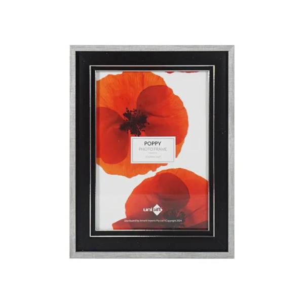 Black & Grey Poppy Frame - 15cm x 20cm