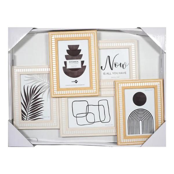 Natural & White Botanical 5 Collage Frame - 10cm x 15cm / 10cm x 10cm