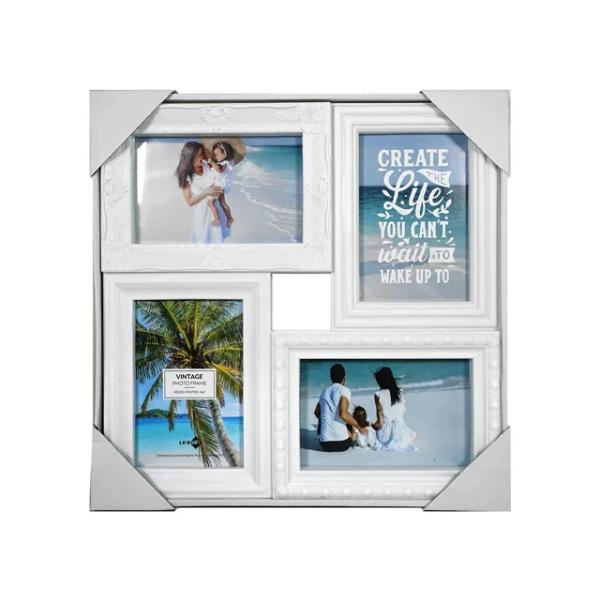 White Vintage 4 Collage Frame - 10cm x 15cm