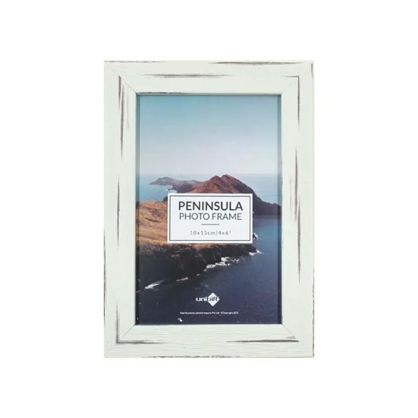 Distressed White Peninsula Frame - 10cm x 15cm