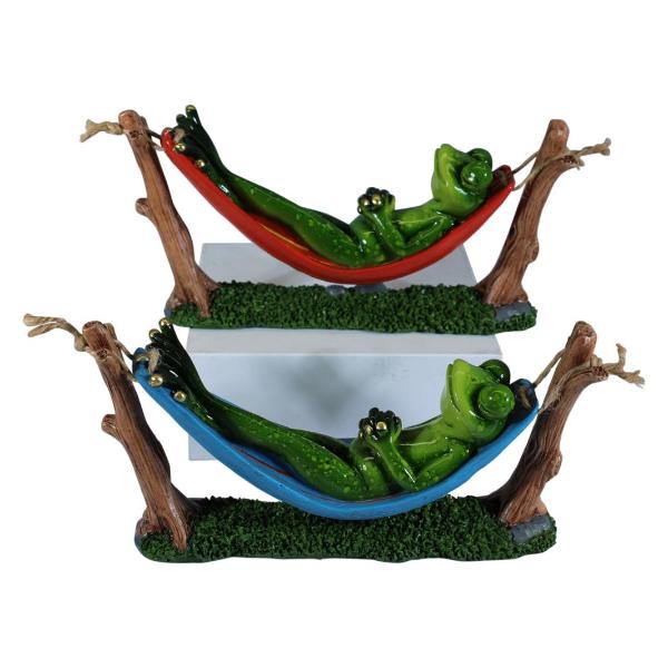 Marble Sleeping Frog In Hammock - 20cm