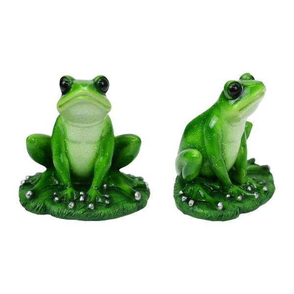 Sitting Marble Frog On Lily Pad - 16cm