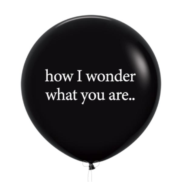 Black How I Wonder Gender Reveal Balloon - 90cm