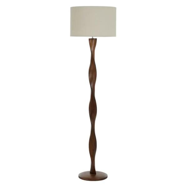 Walnut Priya Wood Floor Lamp - 40cm x 150cm