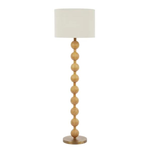 Taylor Natural Wood Look Floor Lamp - 45cm x 147cm