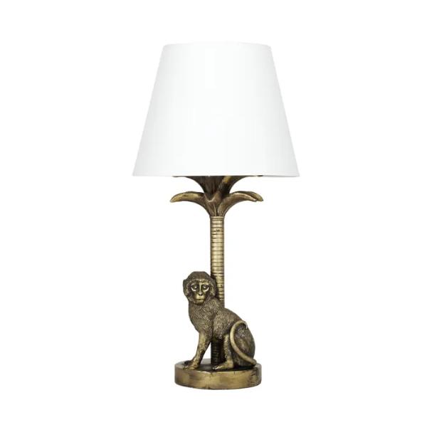 Gold & White Mac Jungle Table Lamp - 28cm x 57cm