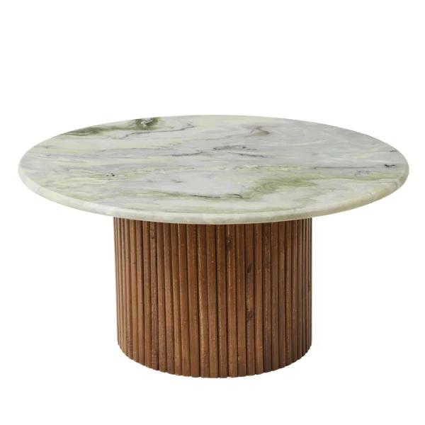 Rainer Marble Wood Coffee Table - 80cm x 40cm