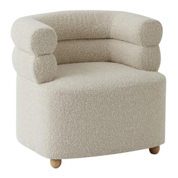 Natural Hurst Boucle Armchair - 81cm x 67cm x 71cm