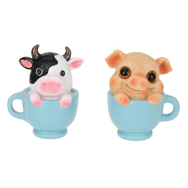 Cow Or Pig In Cup - 8cm