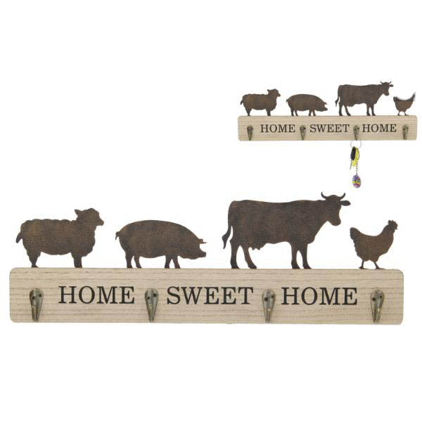 Home Sweet Home Farmyard Key Rack - 40cm