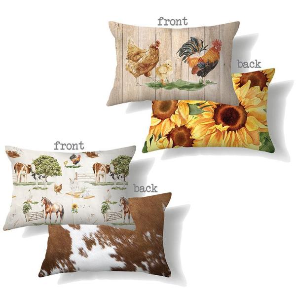 Assorted Cushion With Farmyard Design - 30cm x 50cm