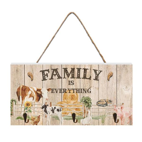 Mdf Hanging Plaque With Farmyard Design - 15cm x 30cm