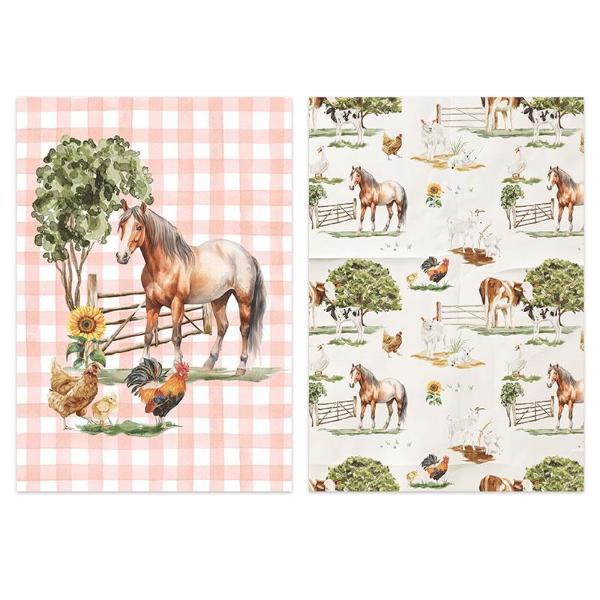 Tea Towel With Farmyard Design - 40cm x 60cm