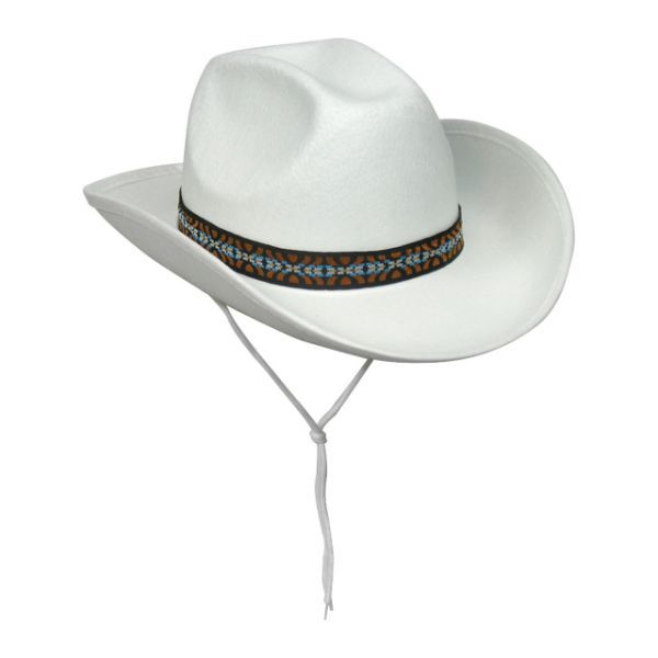 FELT COWBOY HAT WHITE LIKE #65933 (NO FEATHER)