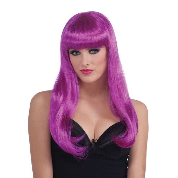 purple long wig