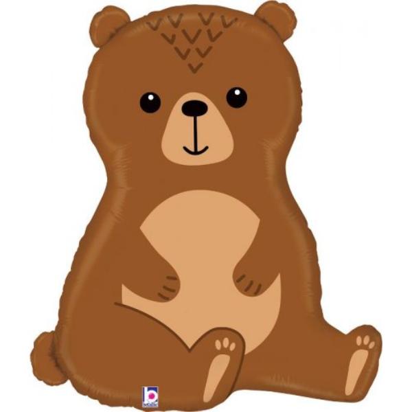 Woodland Bear Shape Foil Balloon - 86cm