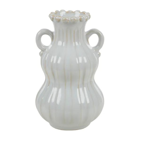 White Amelia Ceramic Vase - 12cm x 20cm