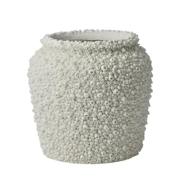 White Riena Resin Pot - 24.5cm x 24cm
