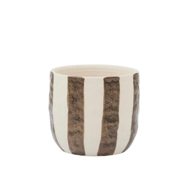 Rayas Cocoa Ceramic Pot - 11.5cm x 10.5cm