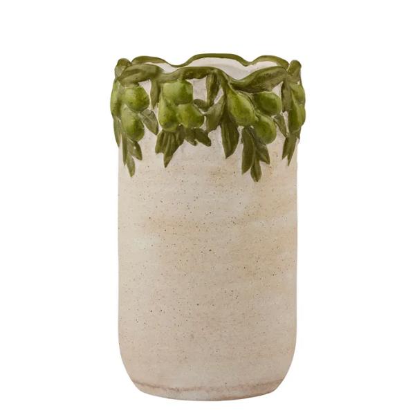 Natural Green Uliveto Ceramic Vase - 17cm x 28cm