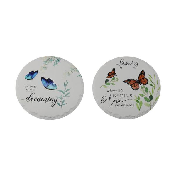 Round Ceramic Garden Plaque - 20cm