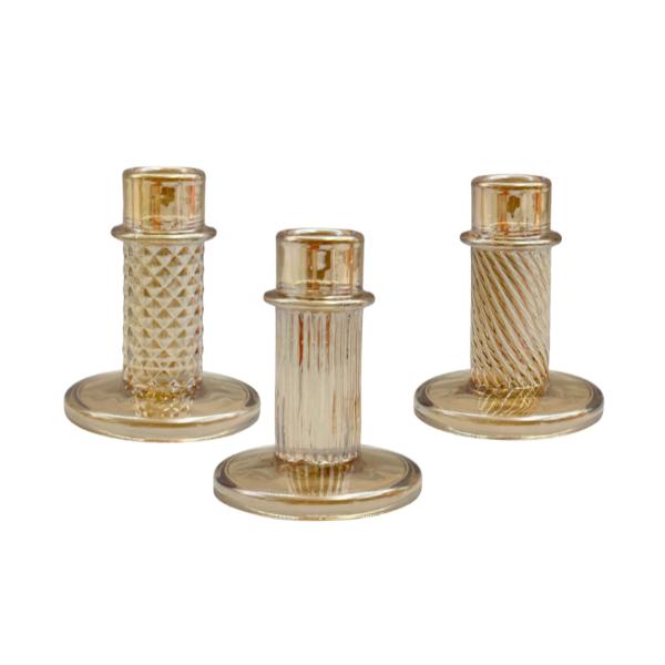 Lustre Glass Candle Holder - 8cm x 10cm