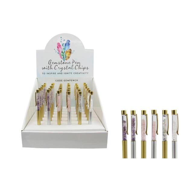 Gemstone Pen With Gemstone Chips