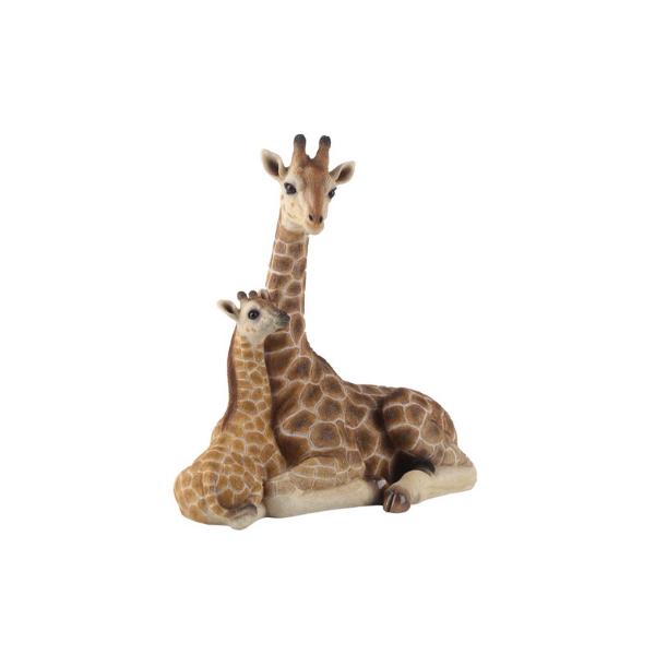 Giraffe Sitting With Baby - 38cm