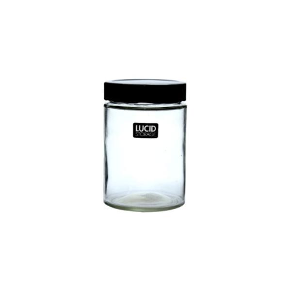 Black Lid Glass Jar - 500ml