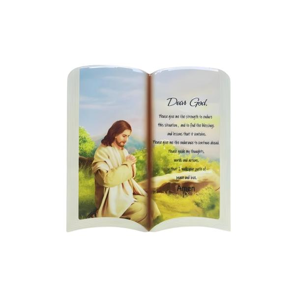 Jesus Praying On Ceramic Plaque