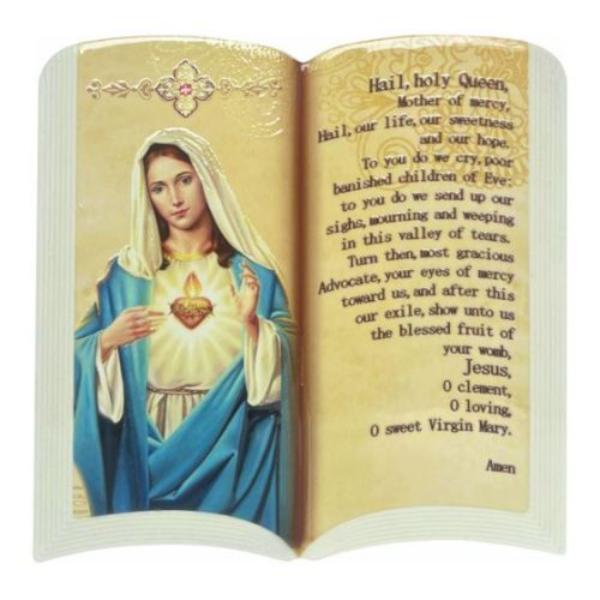 Open Book Shaped Religious Ceramic Standing Plaque - 19cm x 20cm