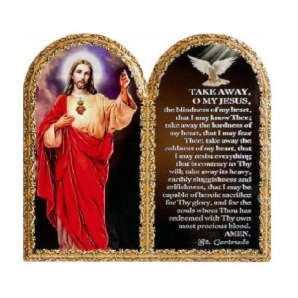 Religious Ceramic Dual Semi Circular Top Shape Stand - 19cm x 20cm
