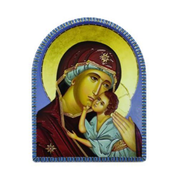 Semi Circular Top Shape Religious Ceramic Stand With Image - 11.5cm x 14.5cm
