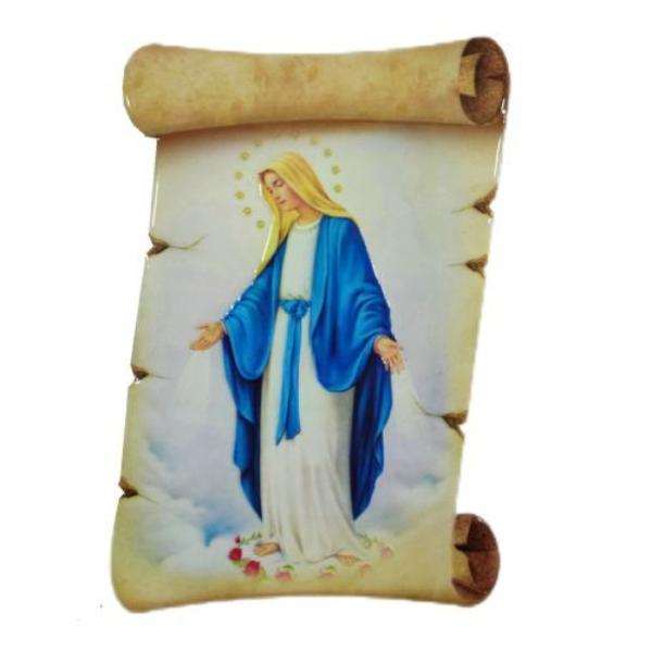 Scroll Shape Religious Ceramic Standing Plaque - 15cm x 20cm