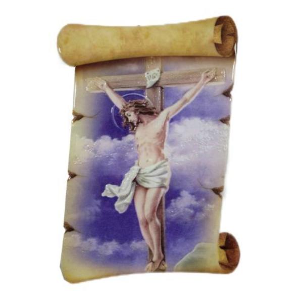 Scroll Shape Religious Ceramic Plaque - 15cm x 20cm