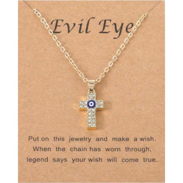 Evil Eye Diamante Cross(20)