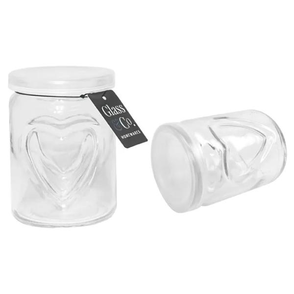 Medium Bella Heart Glass Jar - 250ml