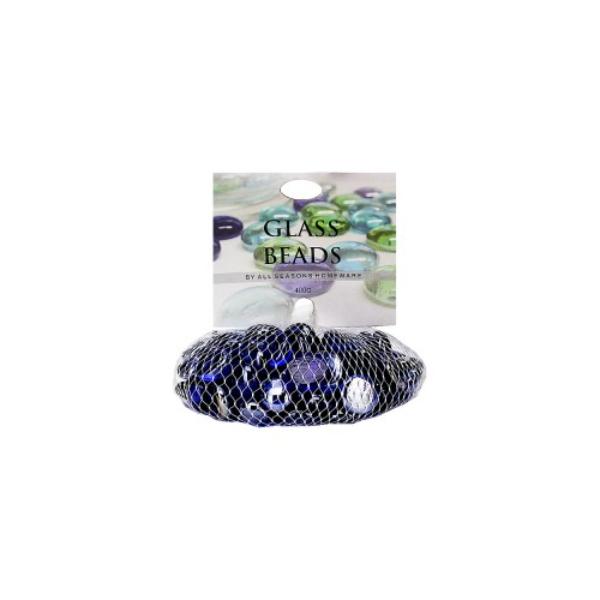 Blue Glass Marble Beads - 400g