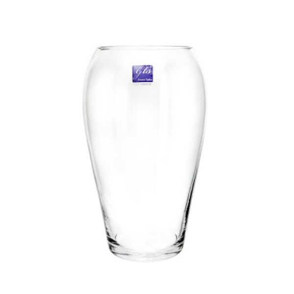 Drum Shape Glass Vase - 23cm