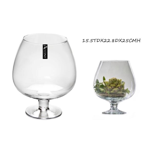 Glass Brandy Balloon Vase - 15.5cm x 22.8cm x 25cm
