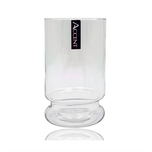 Glass Cylinder Vase With Base - 12cm x 20cm