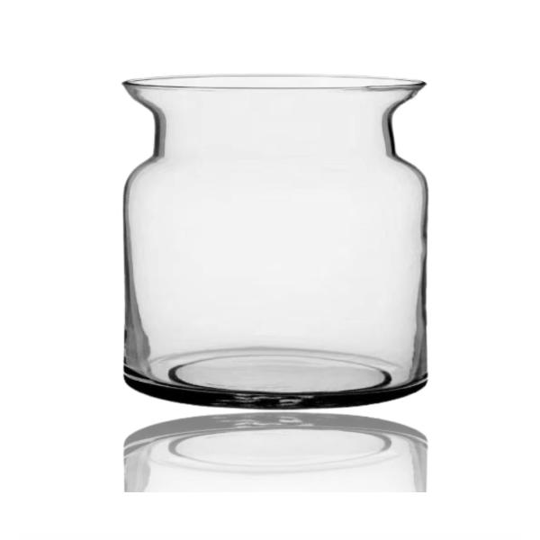 Glass Jar Shape Vase - 15.1cm x 15.3cm